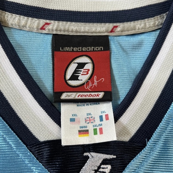 Allen Iverson Reebok Limited Edition Blue Jersey - Picture 4 of 8